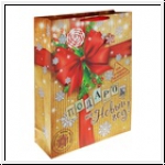 Пакет ламинат "Большой подарок на новый год" блестки 18 × 55 × 71 см