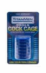 Сжимающая утяжка голубая TitanMen Cock Cage